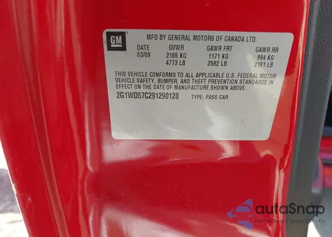 2009 Chevrolet Impala Ss z USA, uszkodzony, nr VIN 2G1WD57C291290120